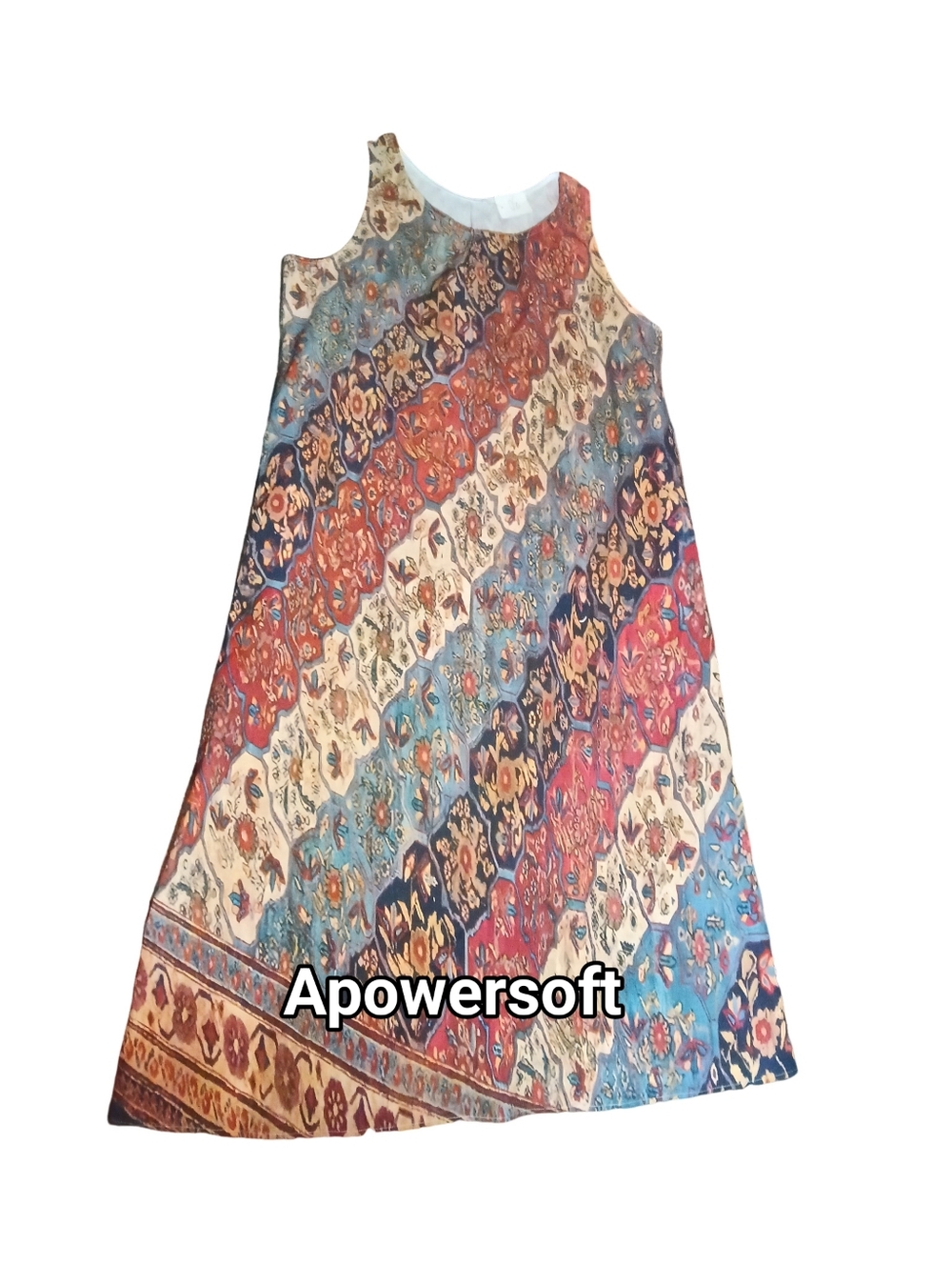 Tapestry Print A-Line Maxi Tank Dress Boho Style Size 2XL - Picture 2 of 5